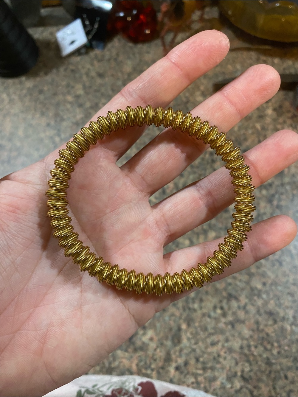 Gold Spiral Coil Stretch Bracelet Fidget Therapeutic Acupuncture